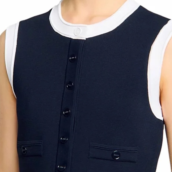 Ocean Two Tone Cropped Sleeveless Cardigan - Picture 2 of 6